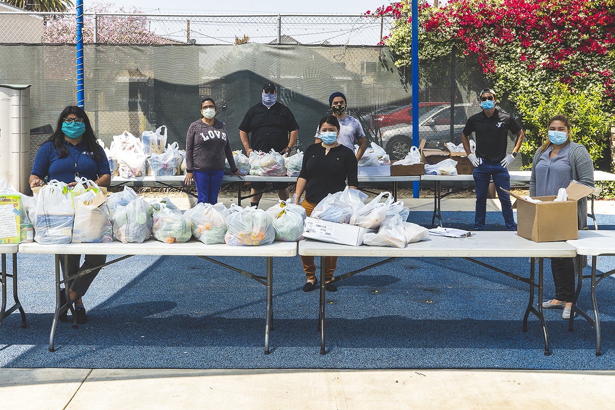 YMCA team members volunteering at Covid-19 donation drive