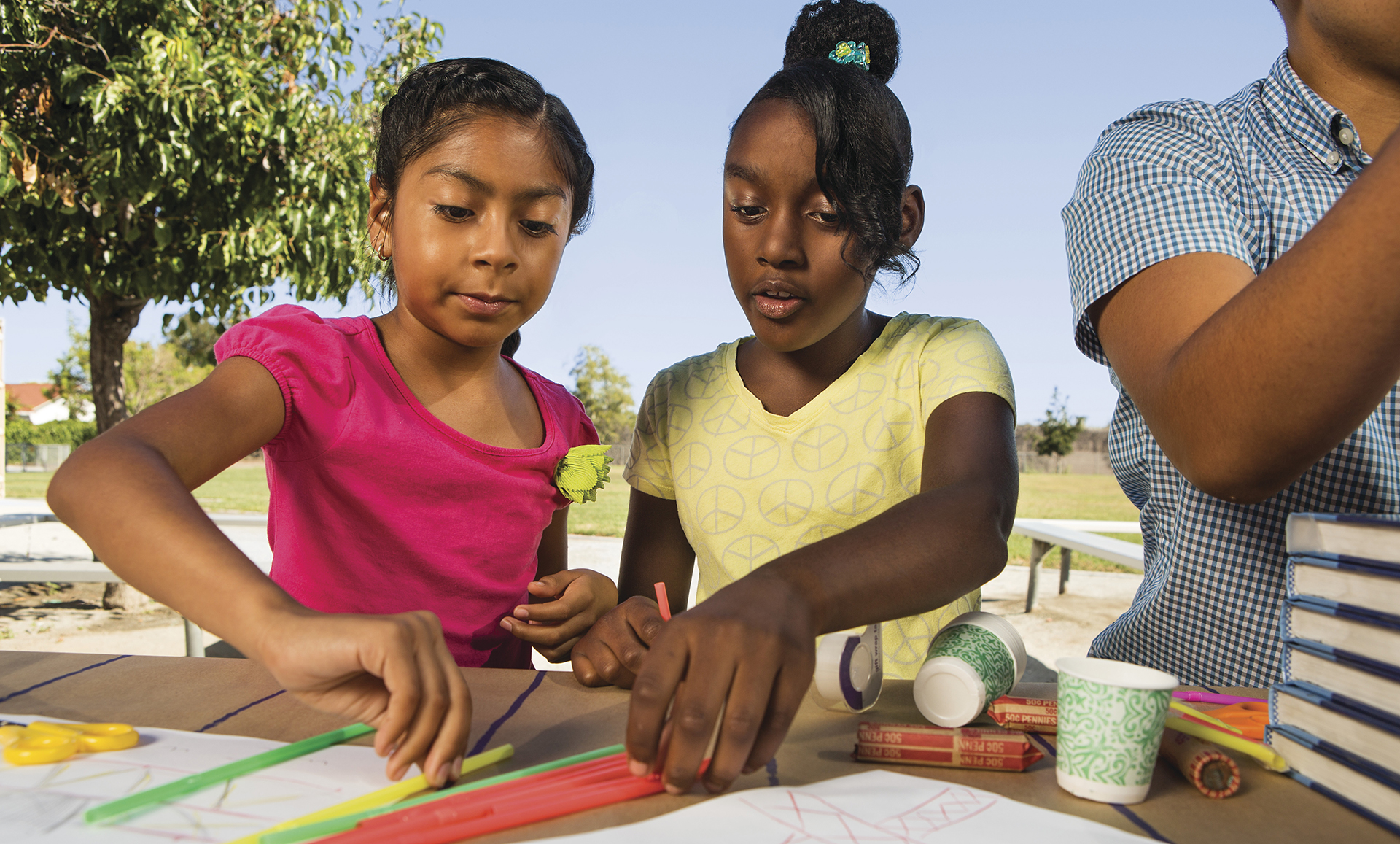 Children crafting together