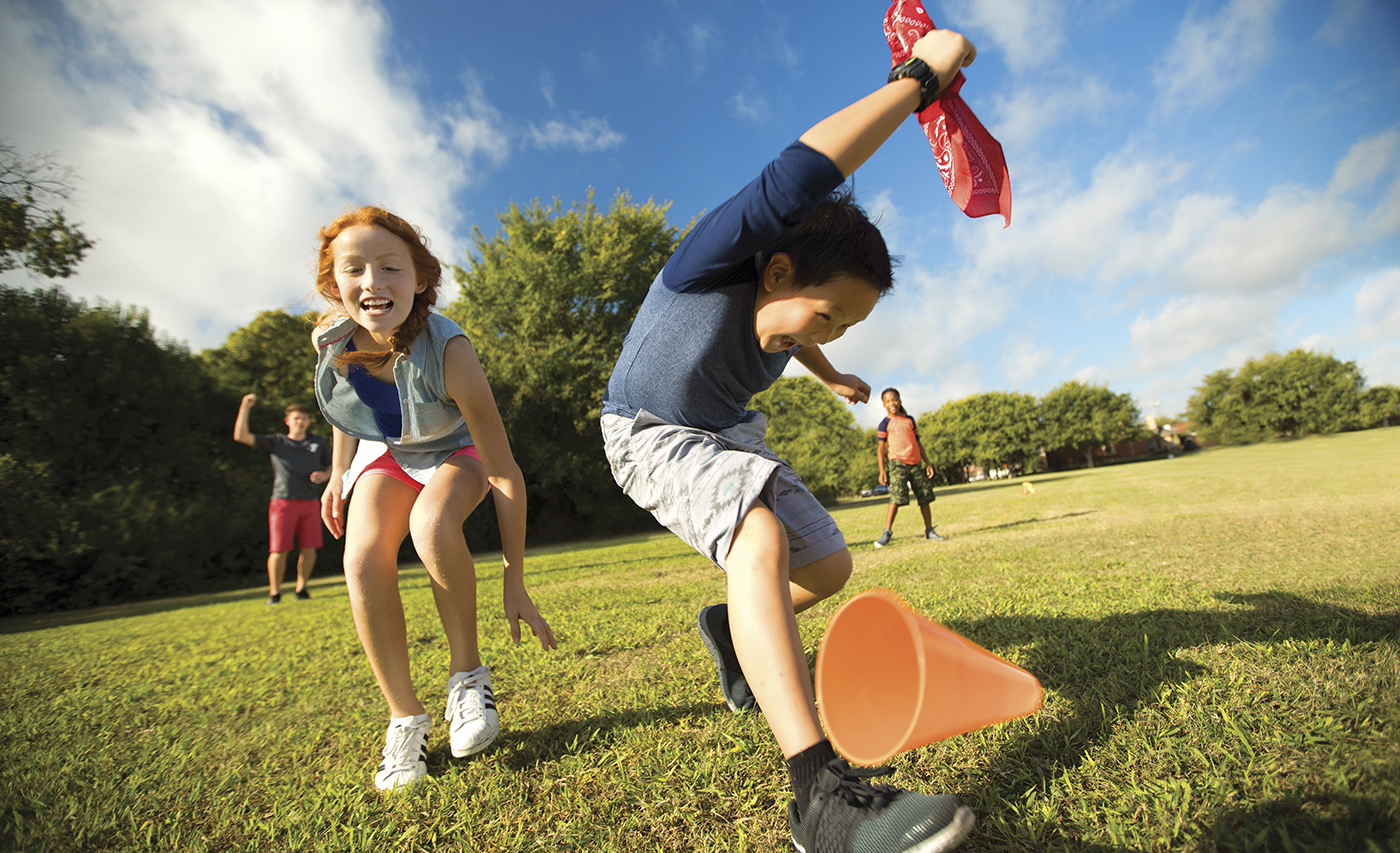 Children playing outside together