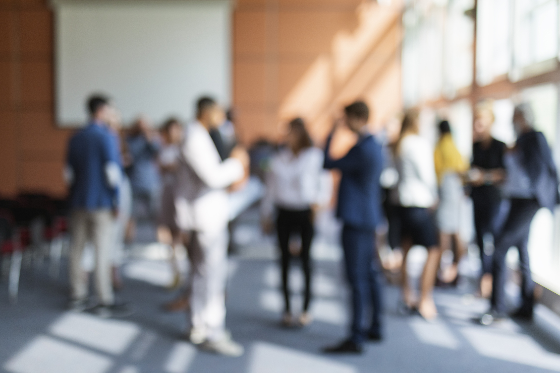 People standing in forum
