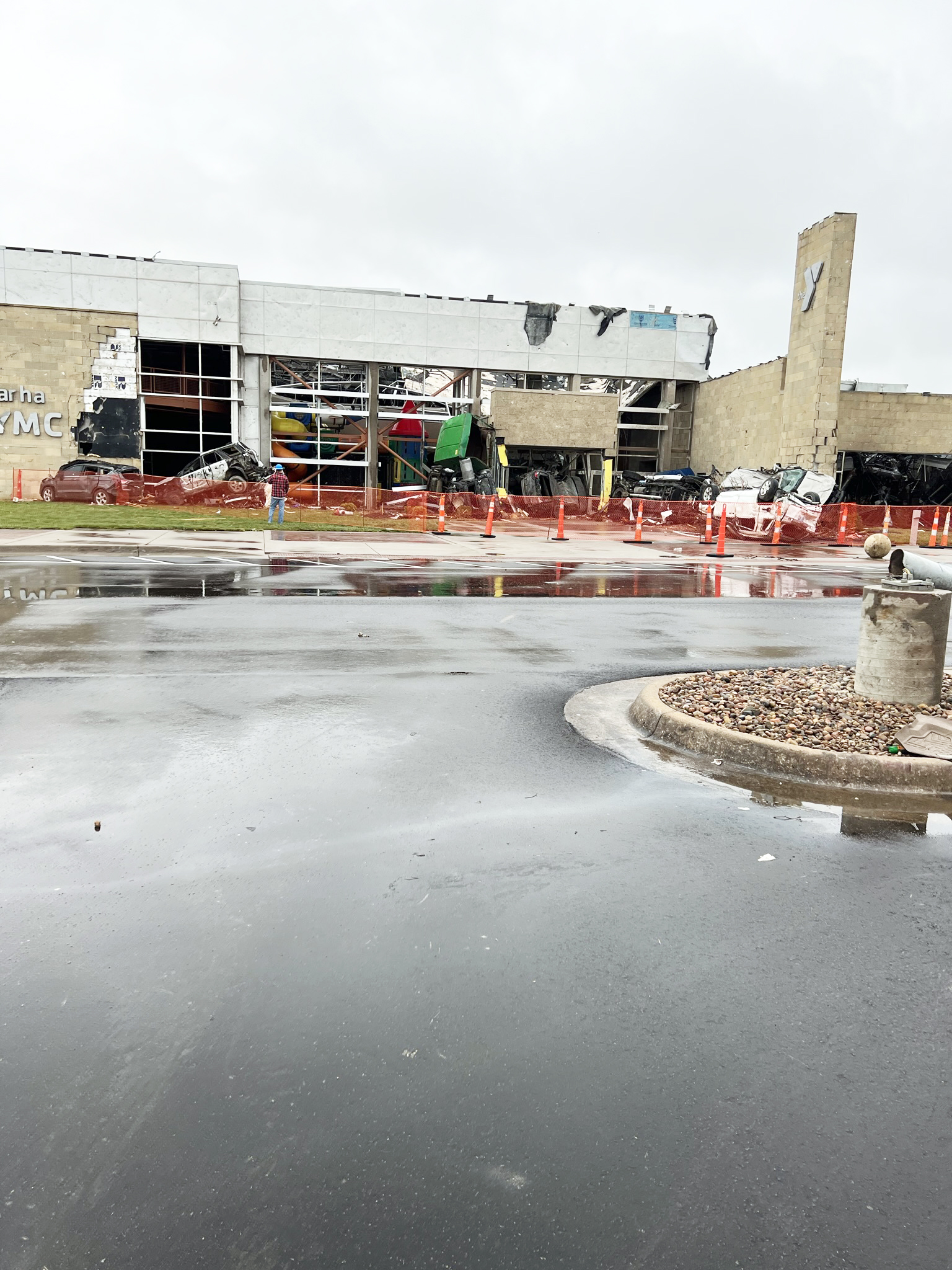 Aftermath of a tornado that hit the Andover YMCA