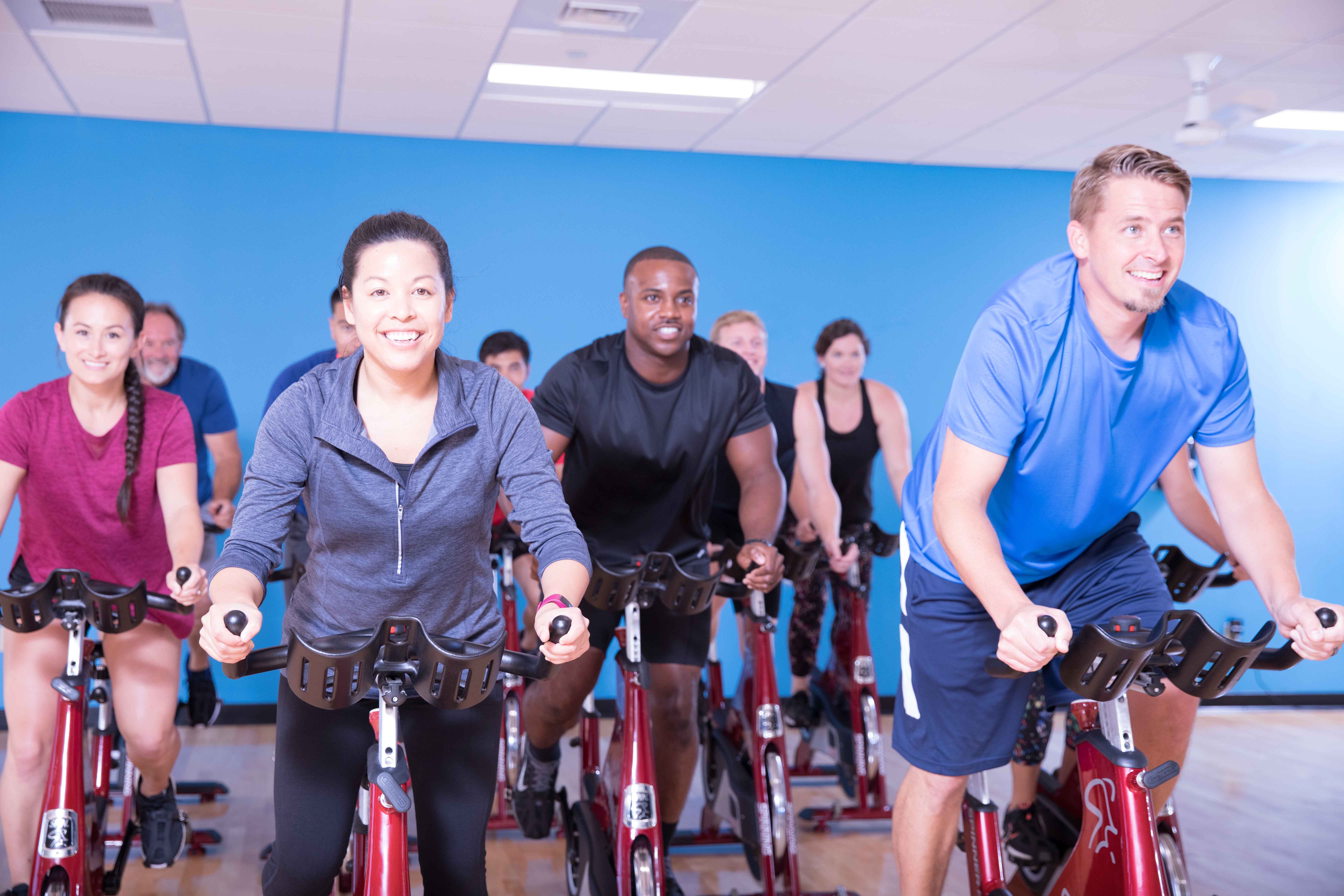 YMCA cycling class