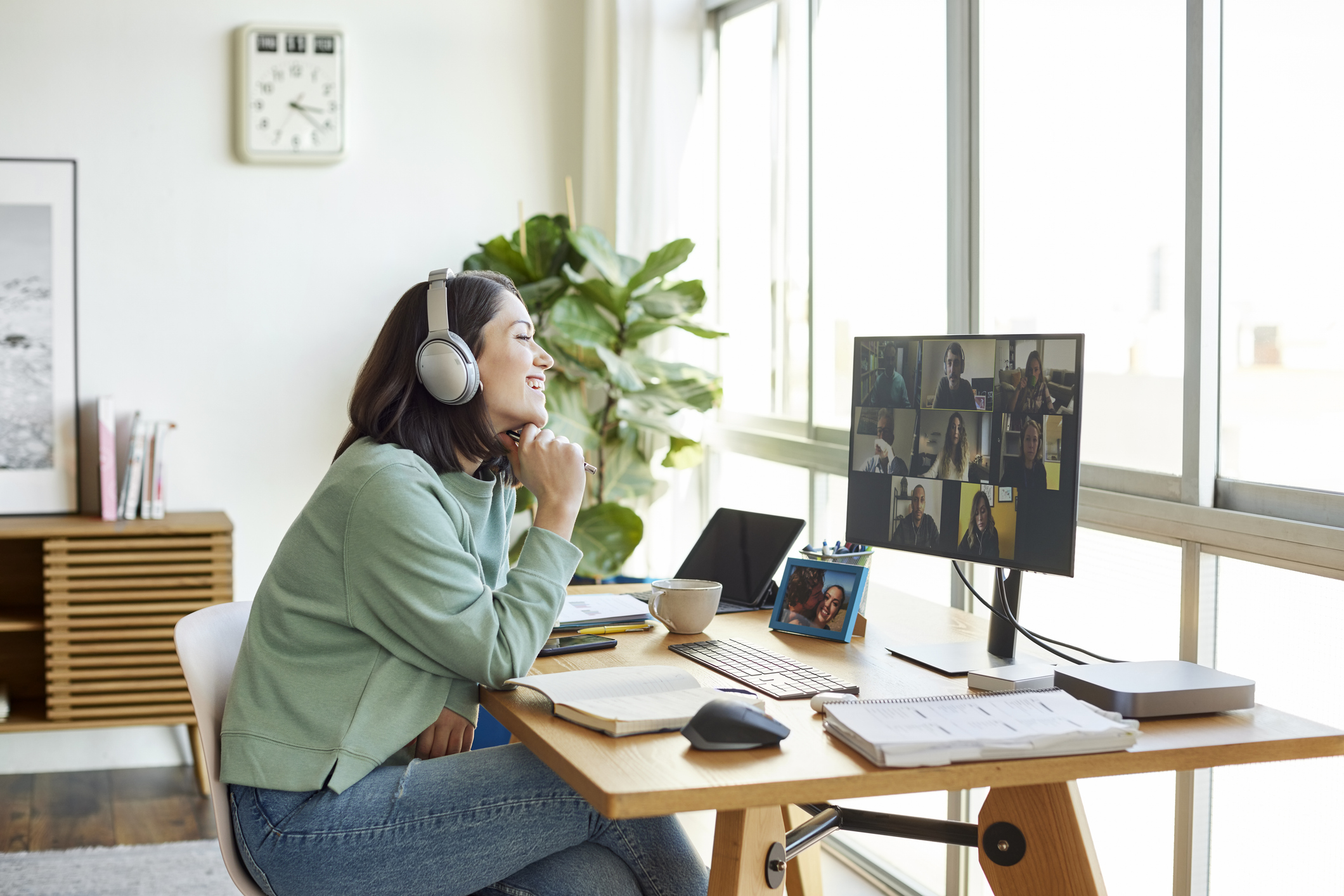Image of someone working from home on a computer
