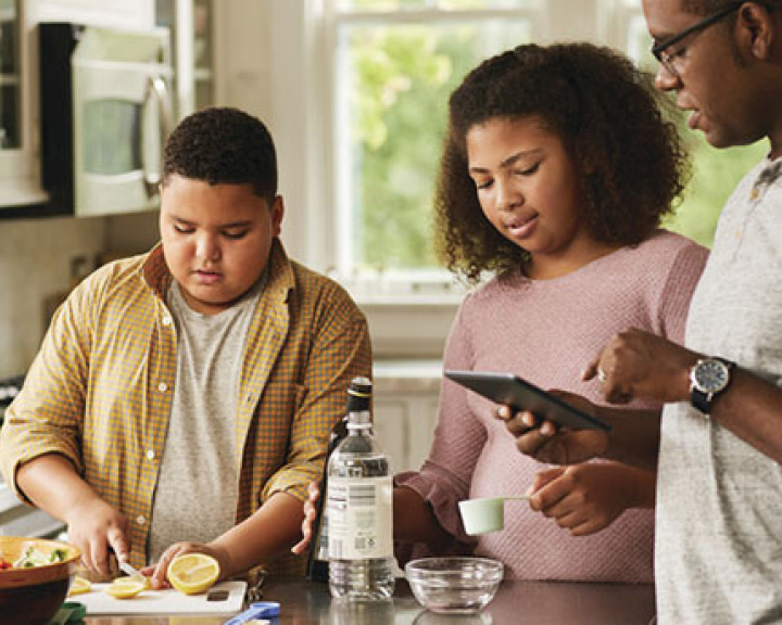 Kids cooking together