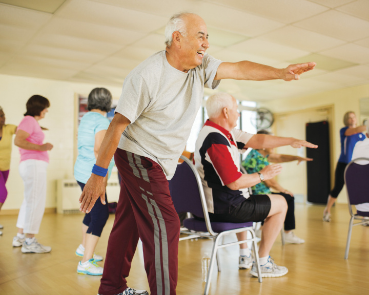 Older adult working out at YMCA 