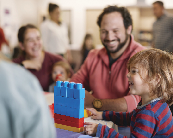 dad playing with son
