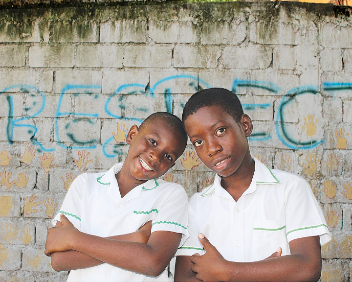 Two boys at Haiti YMCA