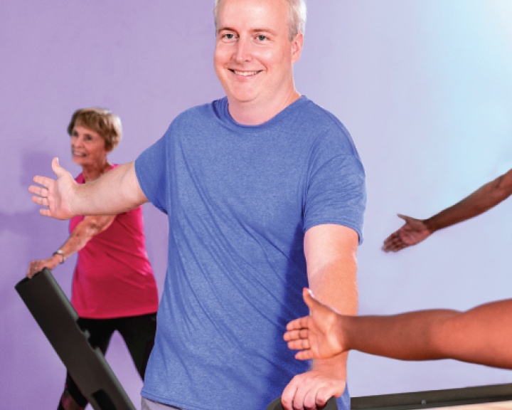 Older an in YMCA fitness class